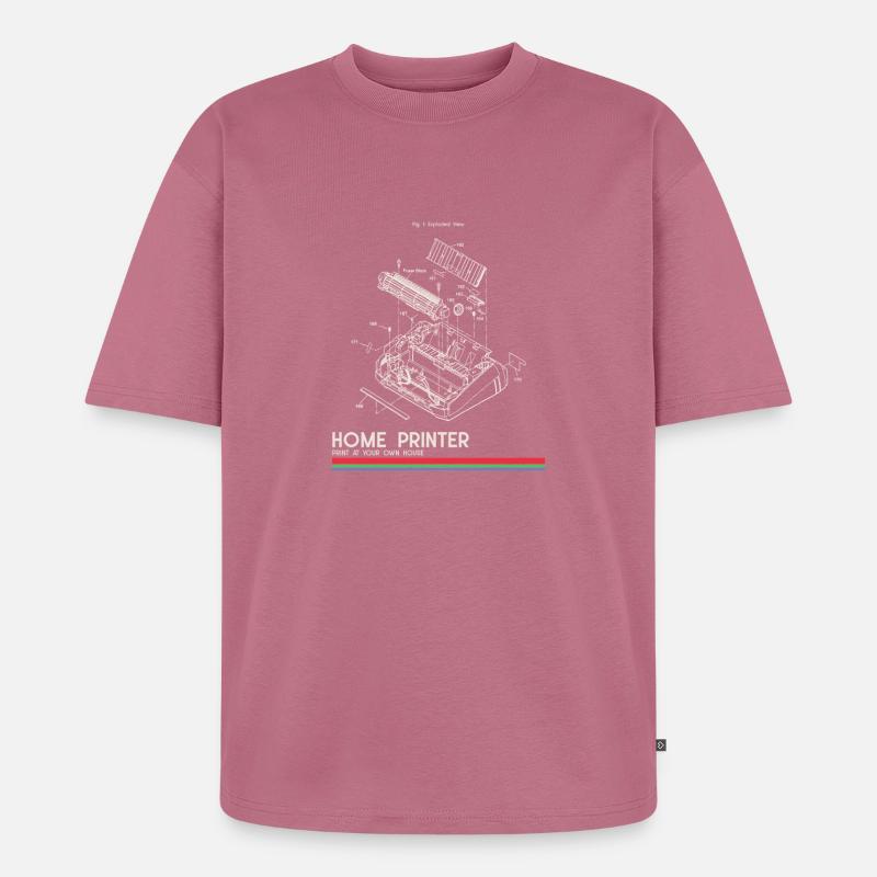 Heimdruck Blaupause Eigenbau Drucker - Unisex Premium Oversized Bio T-Shirt - Mauve