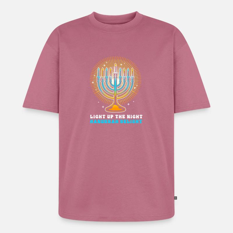 Hanoukka Hanoukka Hanoukka - T-shirt Premium bio oversize Unisexe - mauve