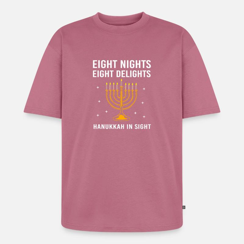 Hanoukka Hanoukka Hanoukka - T-shirt Premium bio oversize Unisexe - mauve