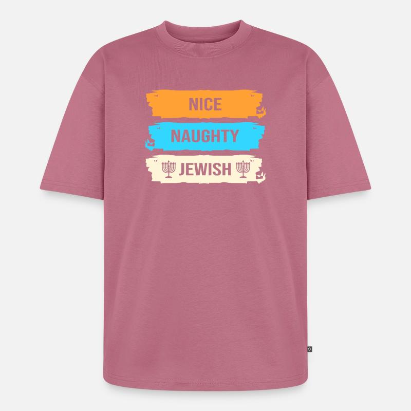 Hanoukka Hanoukka Hanoucca - T-shirt Premium bio oversize Unisexe - mauve