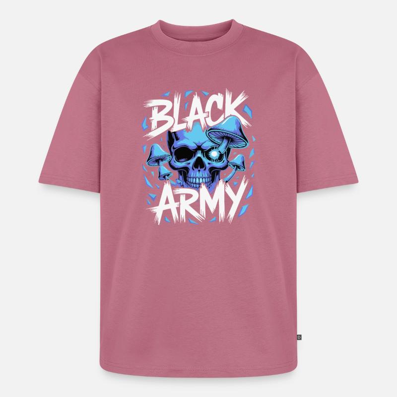 Blauer Schädel Armee Pilze - Unisex Premium Oversized Bio T-Shirt - Mauve