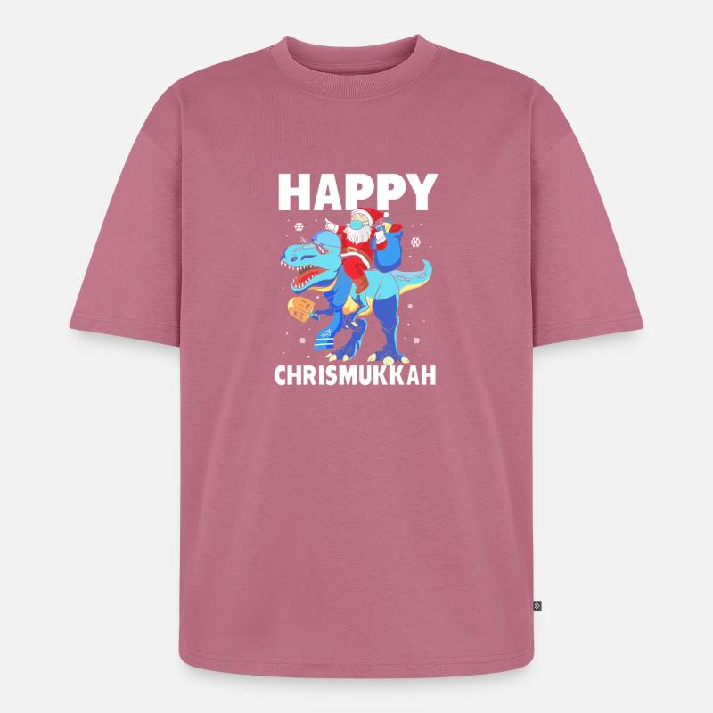 Hanoukka Hanoukka Hanoukka Noël - T-shirt Premium bio oversize Unisexe - mauve