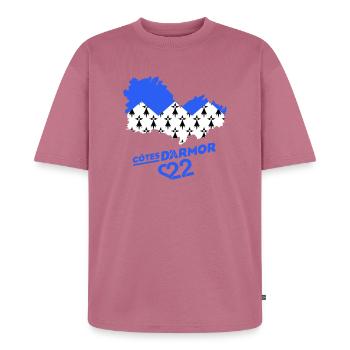 Côtes d'Armor 22 - Unisex Premium Oversized Bio T-Shirt - Mauve - Vorne - Thijin (182cm) & Selfina (174cm)