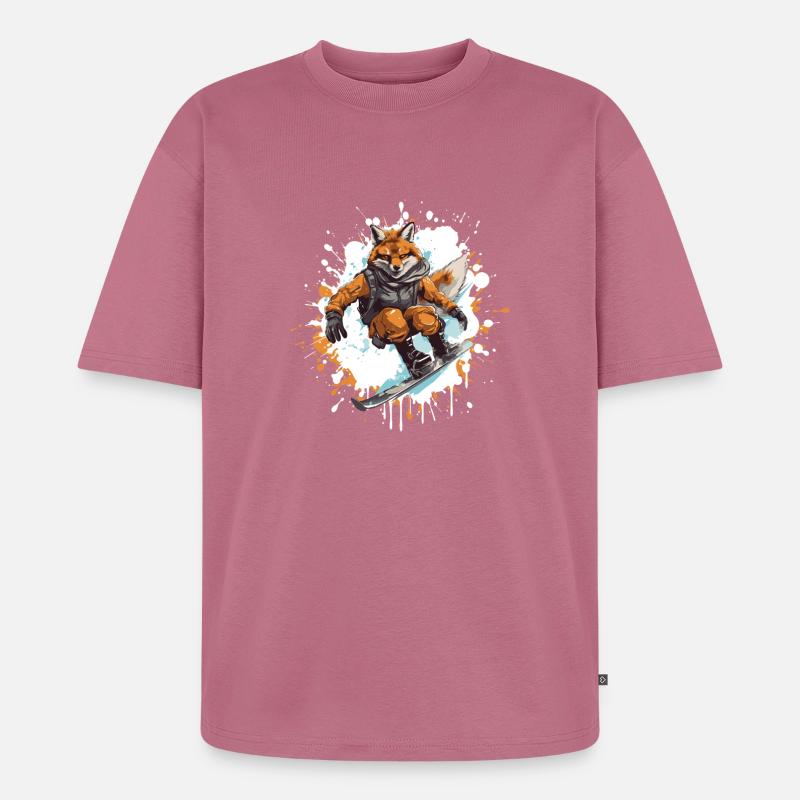 Fuchs Snowboard - Unisex Premium Oversized Bio T-Shirt - Mauve