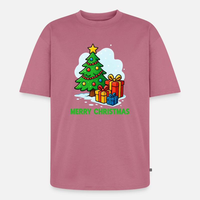 Weihnachtsbaum mit Geschenken - Unisex Premium Oversized Bio T-Shirt - Mauve