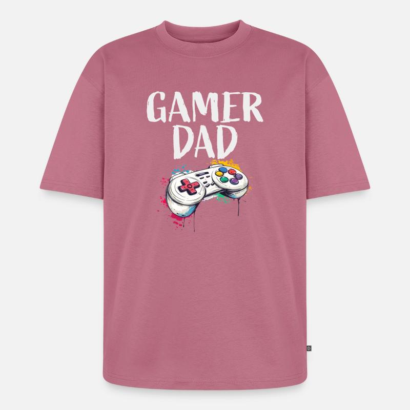 Gamer Dad Controller Kunst - Unisex Premium Oversized Bio T-Shirt - Mauve