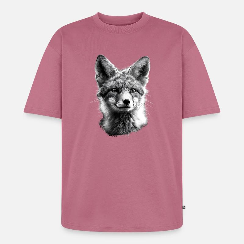 Polarfuchs Schneefuchs Eisfuchs Süßer Weißer Fuchs - Unisex Premium Oversized Bio T-Shirt - Mauve