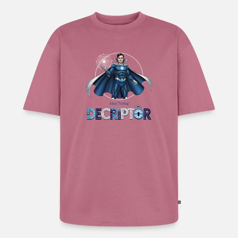 Hero Coder Decryptor - Unisex Premium Oversized Organic T-Shirt - mauve