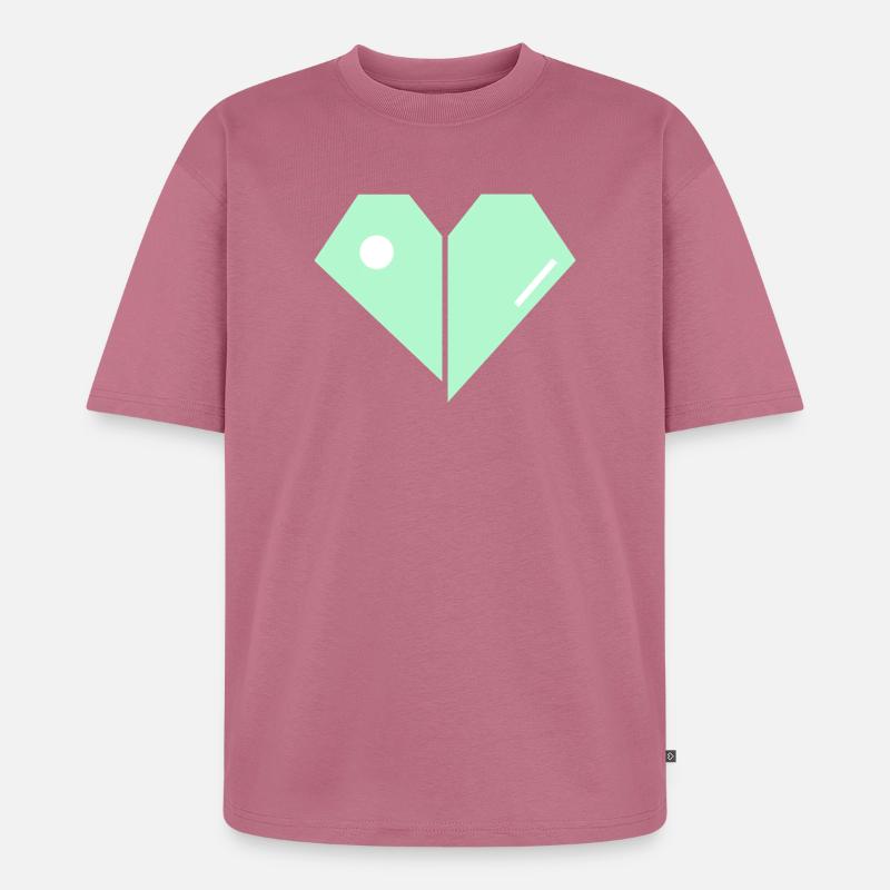 Mint Herz Split Minimalist - Unisex Premium Oversized Bio T-Shirt - Mauve
