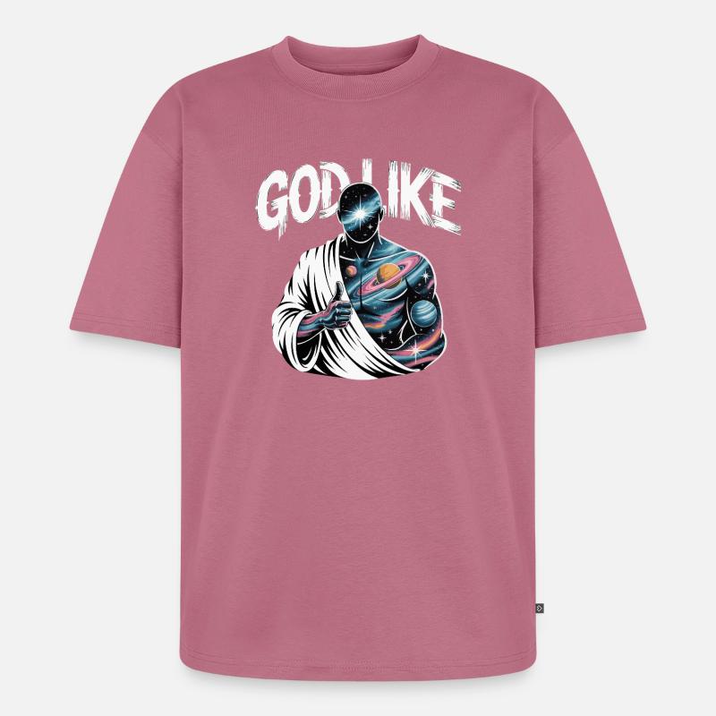 God Like Galaxy Design - Unisex Premium Oversized Bio T-Shirt - Mauve