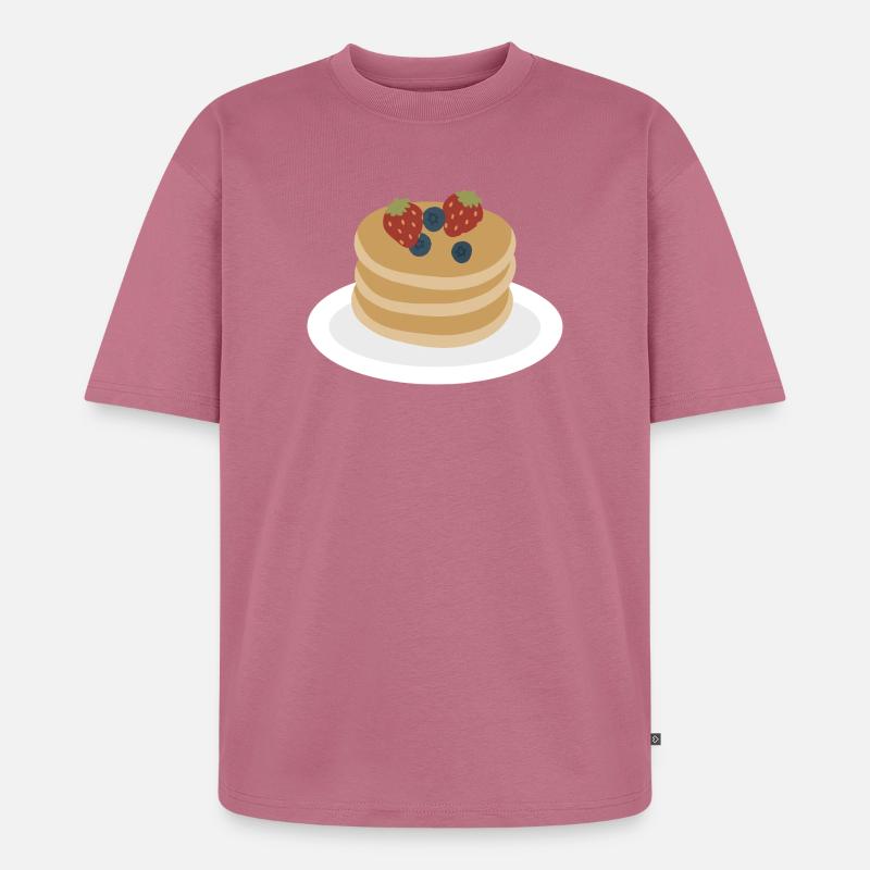 Berry Pancake Stack Artwork - Unisex Premium Oversized Organic T-Shirt - mauve