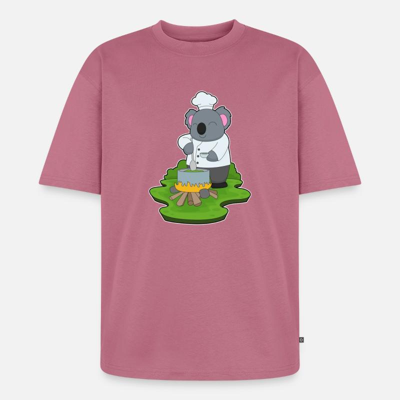 Koala Koch Kochtopf Kochen - Unisex Premium Oversized Bio T-Shirt - Mauve