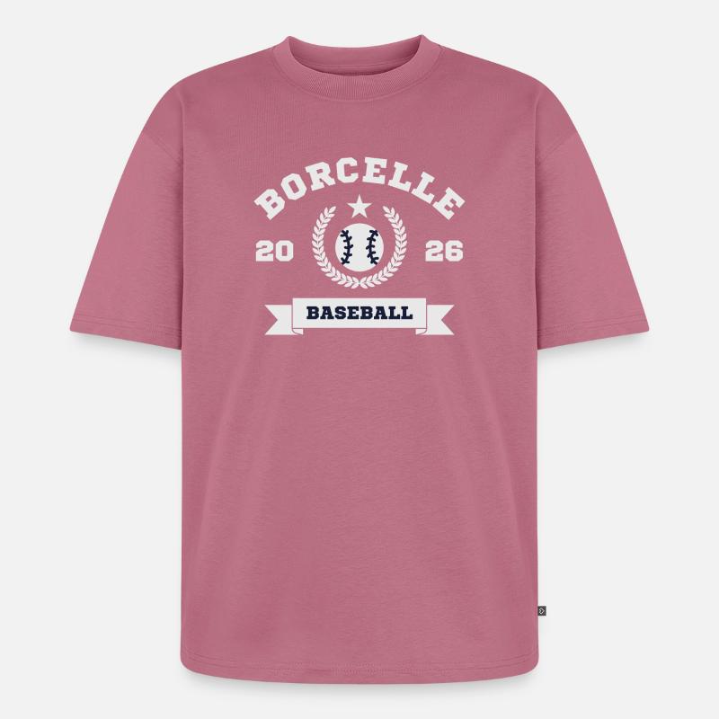 Borcelle Baseball Emblem 2026 - Unisex Premium Oversized Bio T-Shirt - Mauve