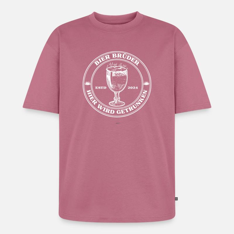BierBrüder. Hier wird getrunken. - Unisex Premium Oversized Bio T-Shirt - Mauve