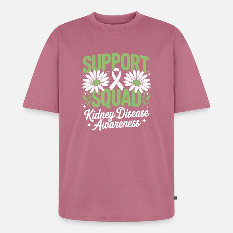 Nierenbewusstsein des Support Squad - Unisex Premium Oversized Bio T-Shirt - Mauve