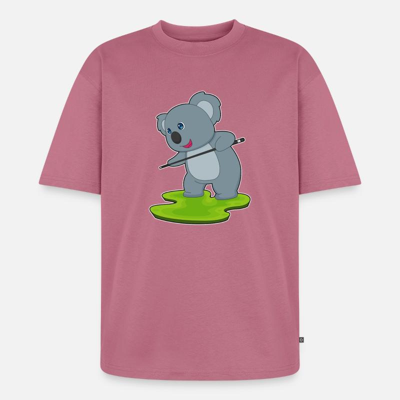 Koala Billiard Queue Sport - Unisex Premium Oversized Bio T-Shirt - Mauve