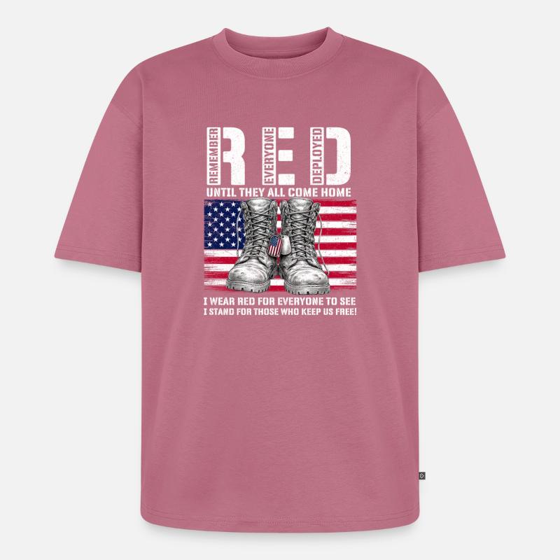 RED Friday Remember Everyone Deployed Home - Unisex Premium Oversized Bio T-Shirt - Mauve