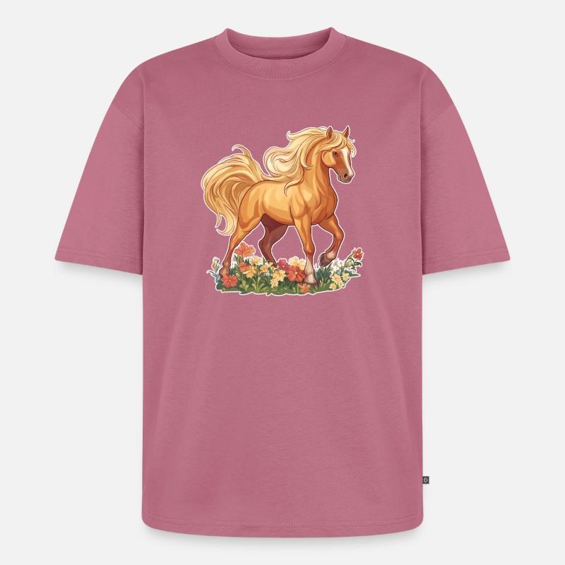Cheval - T-shirt Premium bio oversize Unisexe - mauve