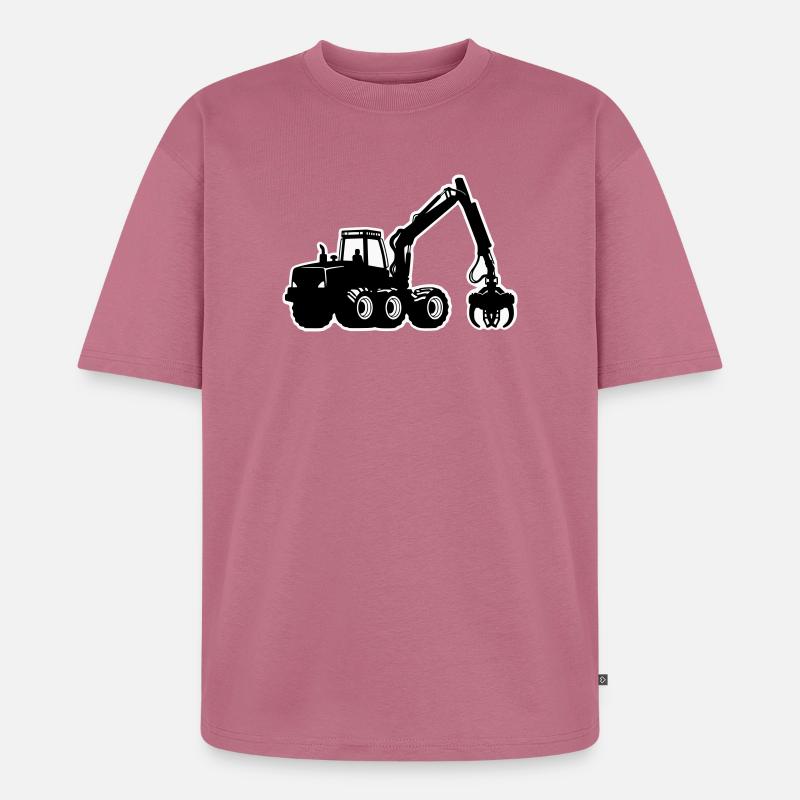 Silhouette de moissonneuse - T-shirt Premium bio oversize Unisexe - mauve