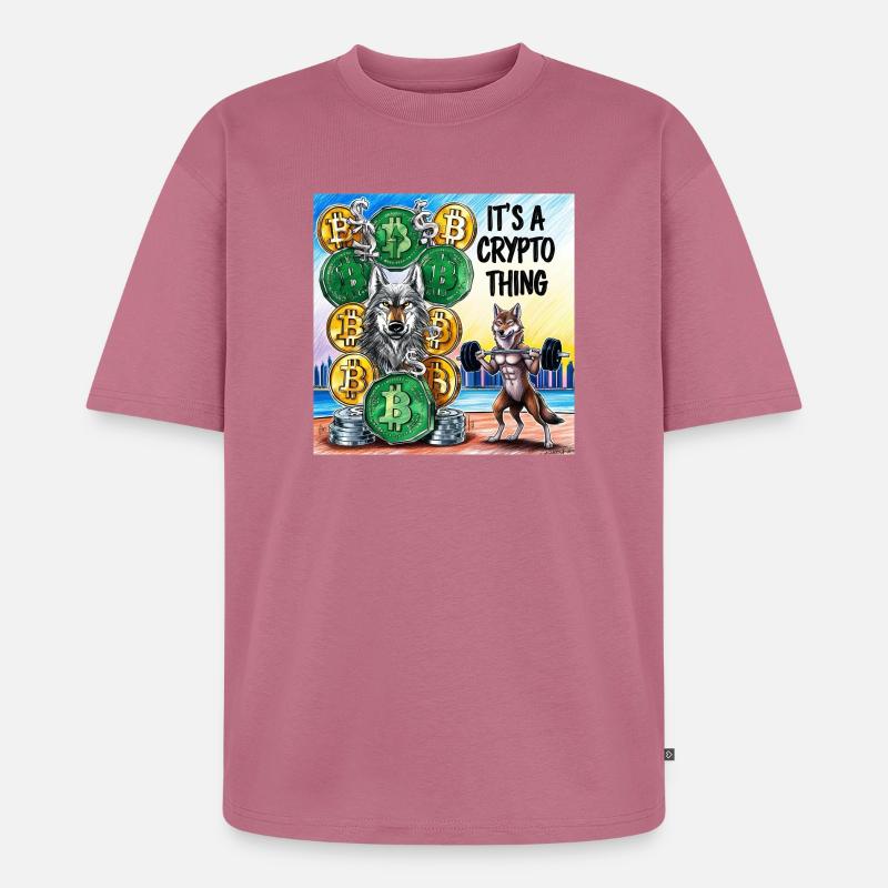 Crypto Wolf und Fuchs Kraft - Unisex Premium Oversized Bio T-Shirt - Mauve