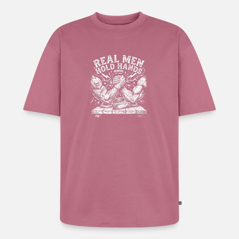 Armdrücken – Echte Männer halten Händchen - Unisex Premium Oversized Bio T-Shirt - Mauve