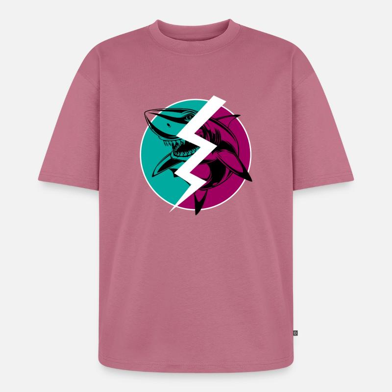 Elektrischer Split Shark - Unisex Premium Oversized Bio T-Shirt - Mauve