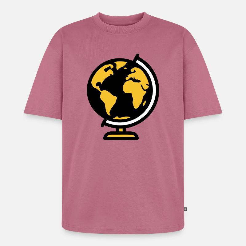 École Globe Globe Earth - T-shirt Premium bio oversize Unisexe - mauve