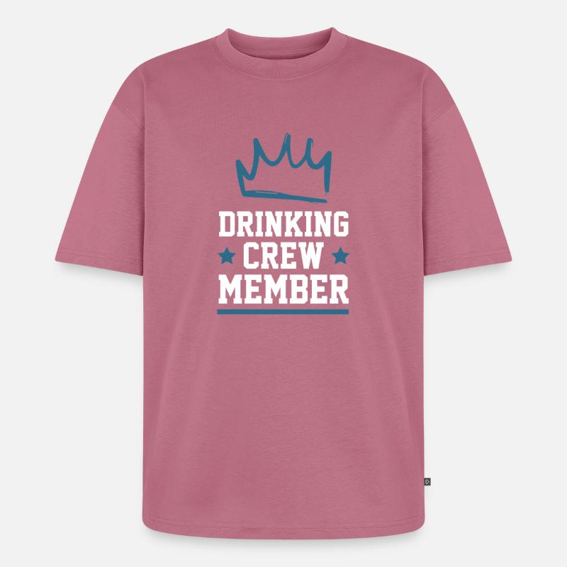 Drinking Crew - Unisex Premium Oversized Bio T-Shirt - Mauve