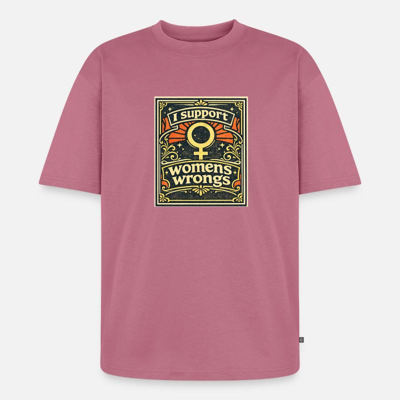 Support Women's Rights Emblem - Unisex Premium Oversized Bio T-Shirt - Mauve