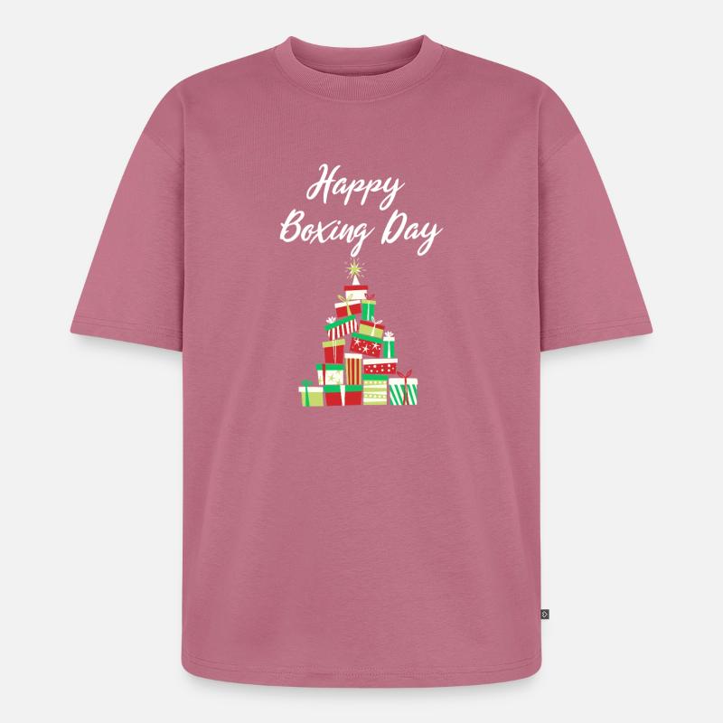 Happy Boxing Day Gift Stack - Unisex Premium Oversized Organic T-Shirt - mauve