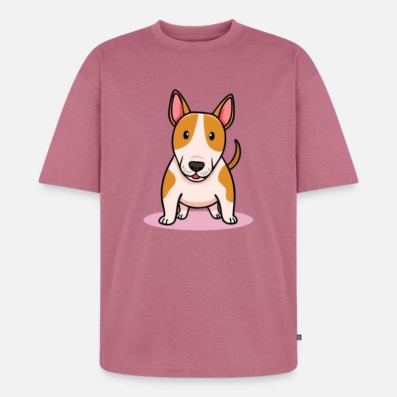 Bullterrier(Comic) - Unisex Premium Oversized Bio T-Shirt - Mauve