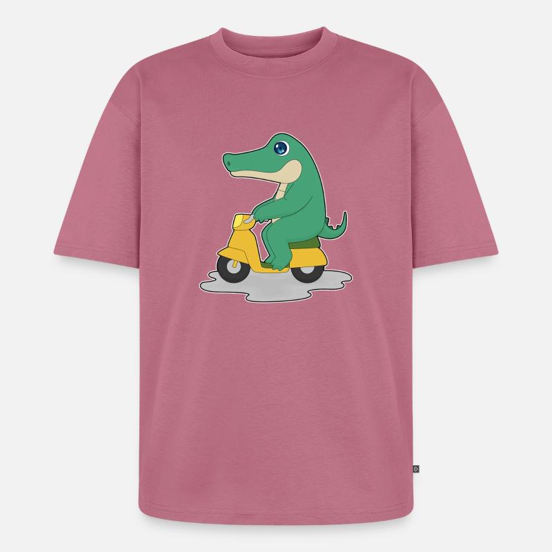 Krokodil Motorroller - Unisex Premium Oversized Bio T-Shirt - Mauve