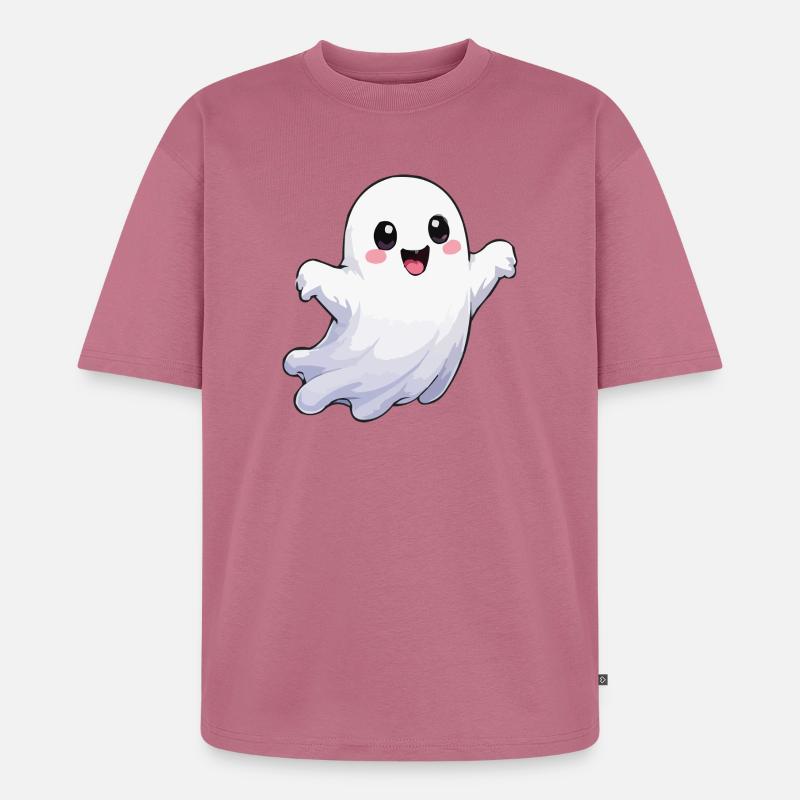 Ghost Comic Fun - Unisex Premium Oversized Organic T-Shirt - mauve
