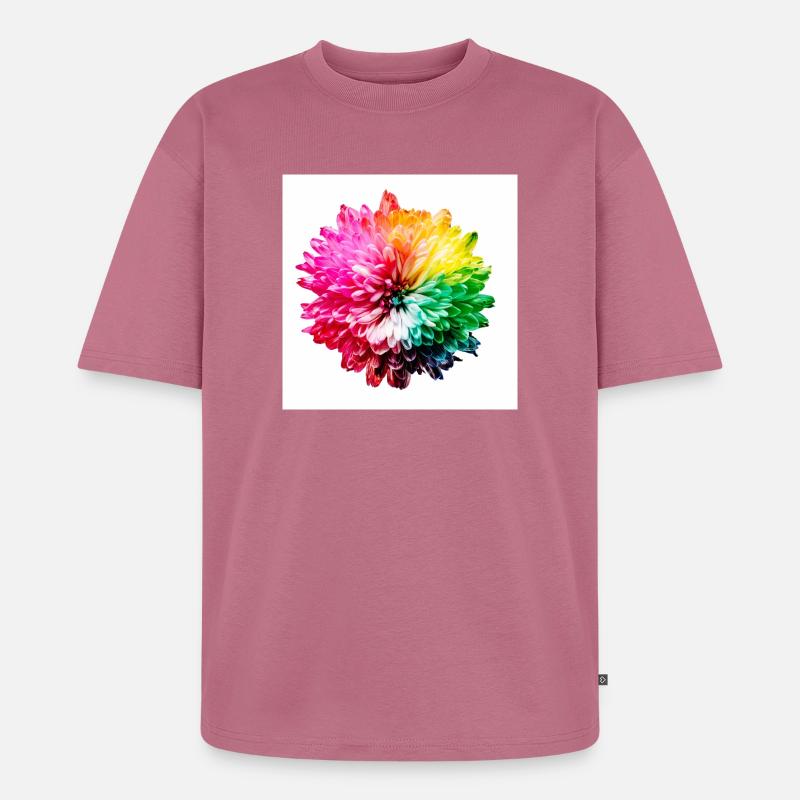 Explosion de la Fleur Arc-en-ciel - T-shirt Premium bio oversize Unisexe - mauve