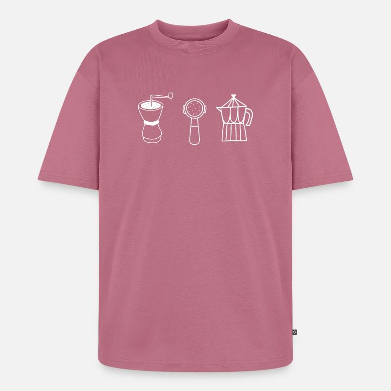 Évolution café  - T-shirt Premium bio oversize Unisexe - mauve
