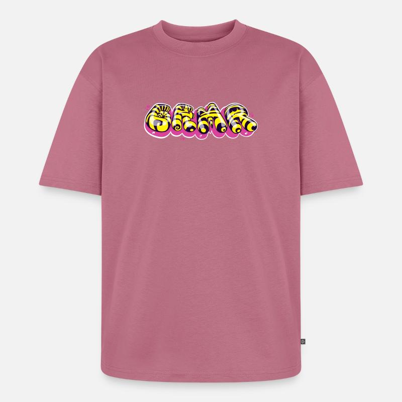 Farbenfrohes Textdesign im Graffiti-Stil - Unisex Premium Oversized Bio T-Shirt - Mauve