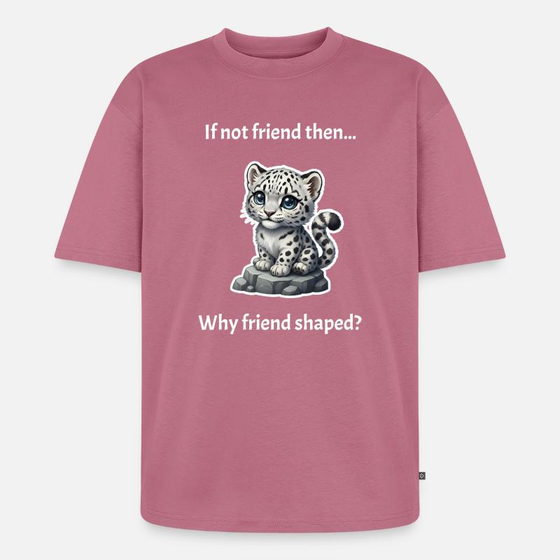 Schneeleopard in Freundschaftsform - Unisex Premium Oversized Bio T-Shirt - Mauve