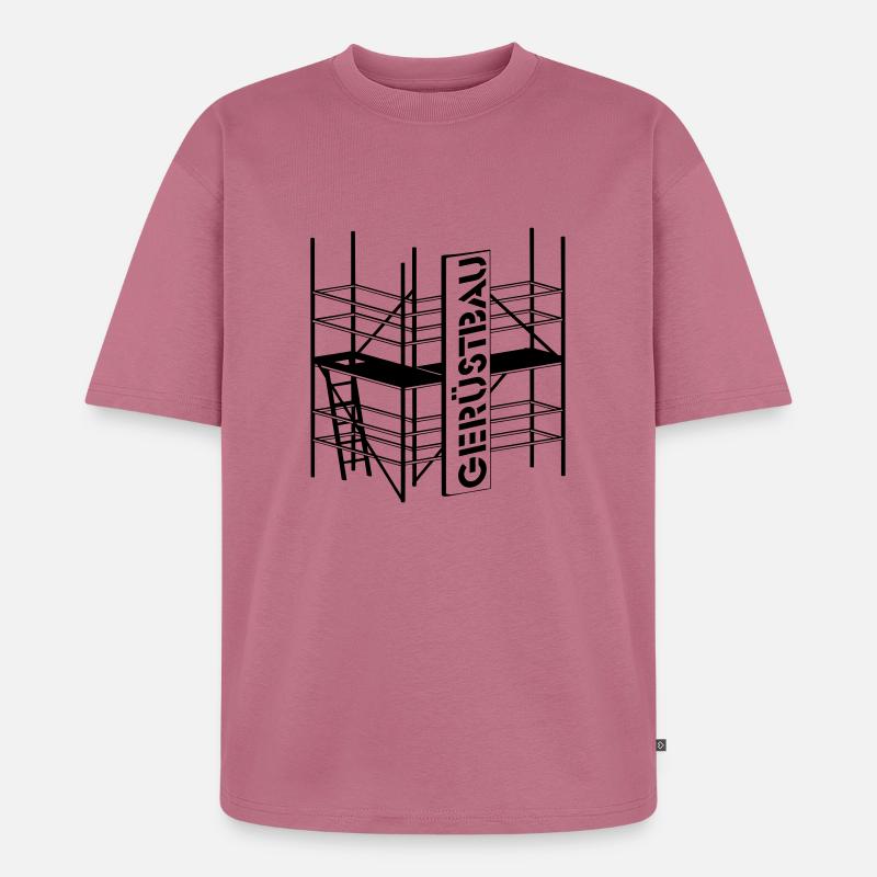 Berufesymbol Gerüstbauer - Unisex Premium Oversized Bio T-Shirt - Mauve