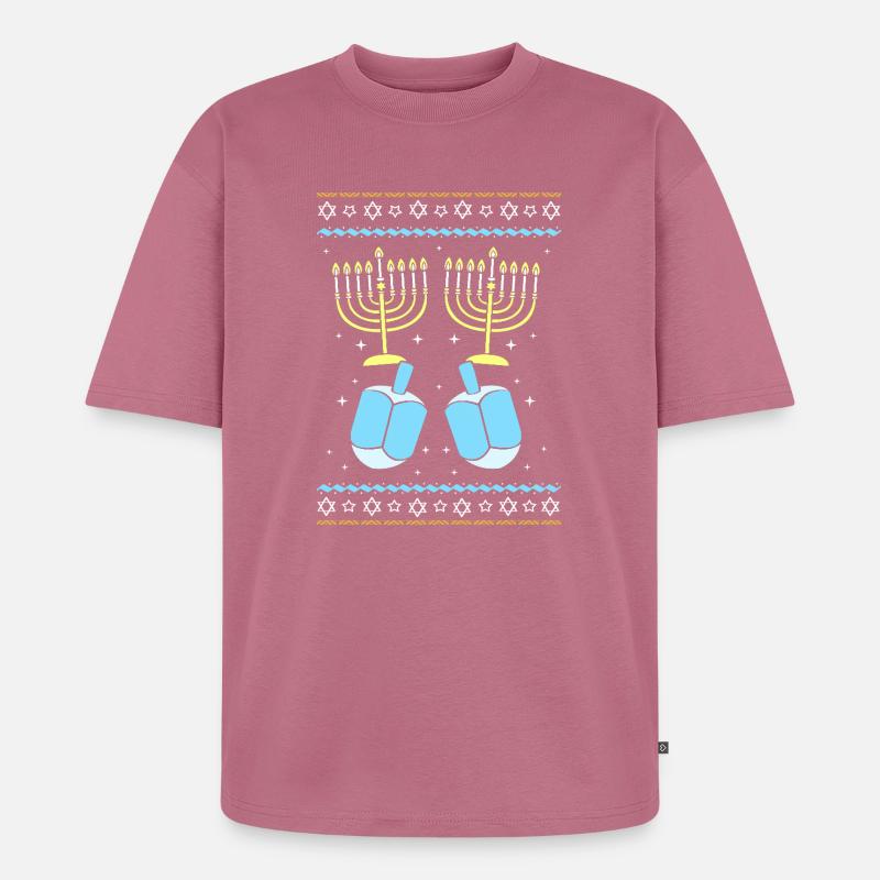 Hanoukka Hanoukka Hanoukka - T-shirt Premium bio oversize Unisexe - mauve