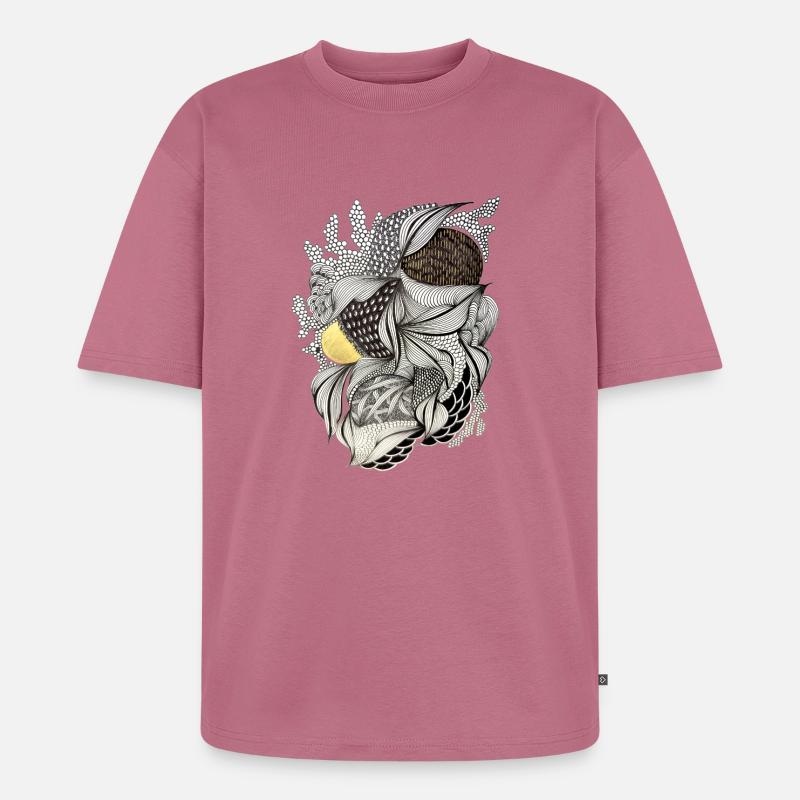 Leaf Fabric Feather Light Pattern - Unisex Premium Oversized Organic T-Shirt - mauve