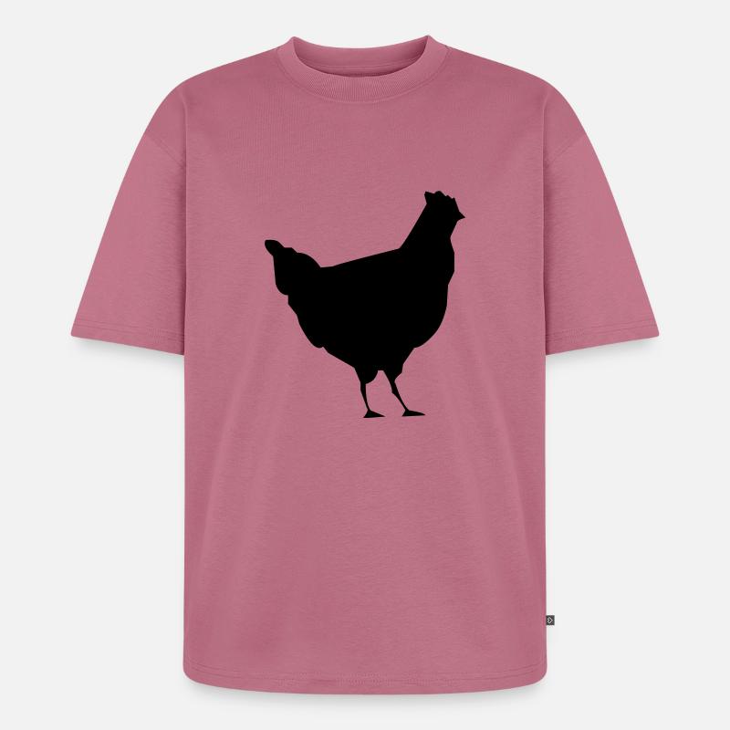bauernhof hahn huhn vogel - Unisex Premium Oversized Bio T-Shirt - Mauve