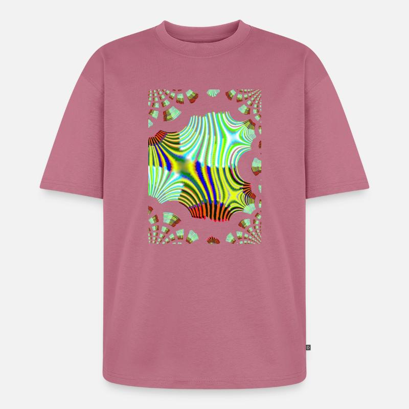 Psychedelic Neon Waves Pattern - Unisex Premium Oversized Organic T-Shirt - mauve