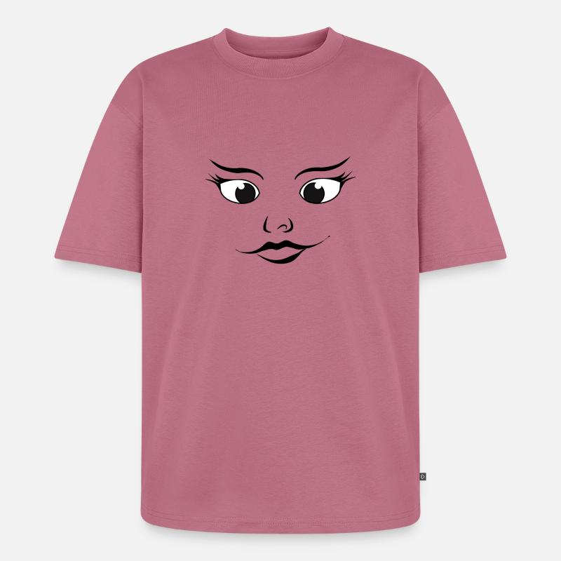Joli visage - T-shirt Premium bio oversize Unisexe - mauve