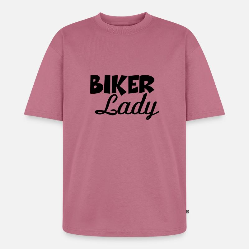 Biker Lady - Unisex Premium Oversized Bio T-Shirt - Mauve