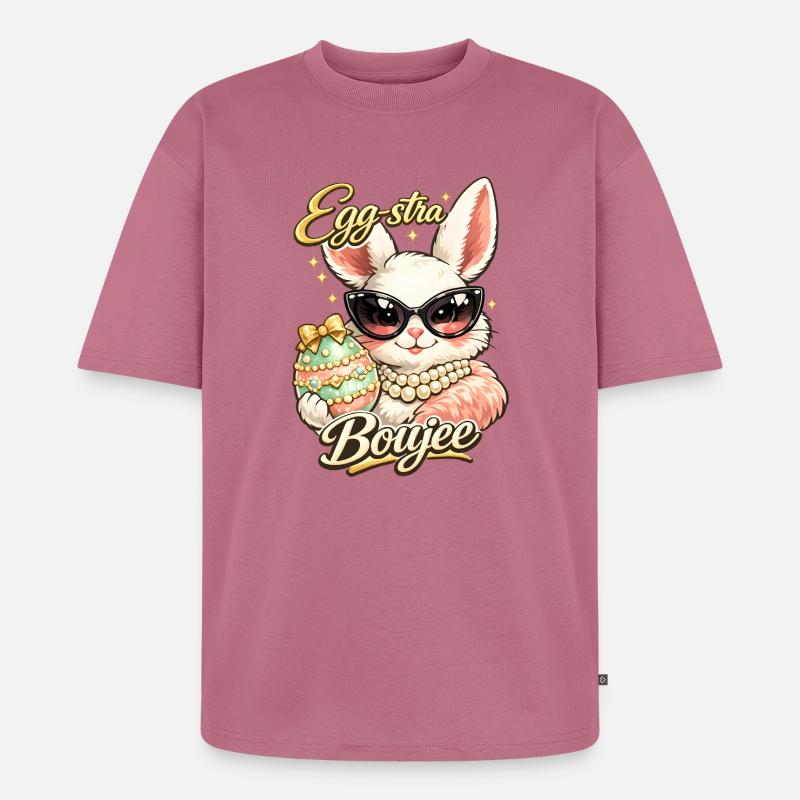 Eggstra Boujee Easter Bunny Easter - Unisex Premium Oversized Organic T-Shirt - mauve