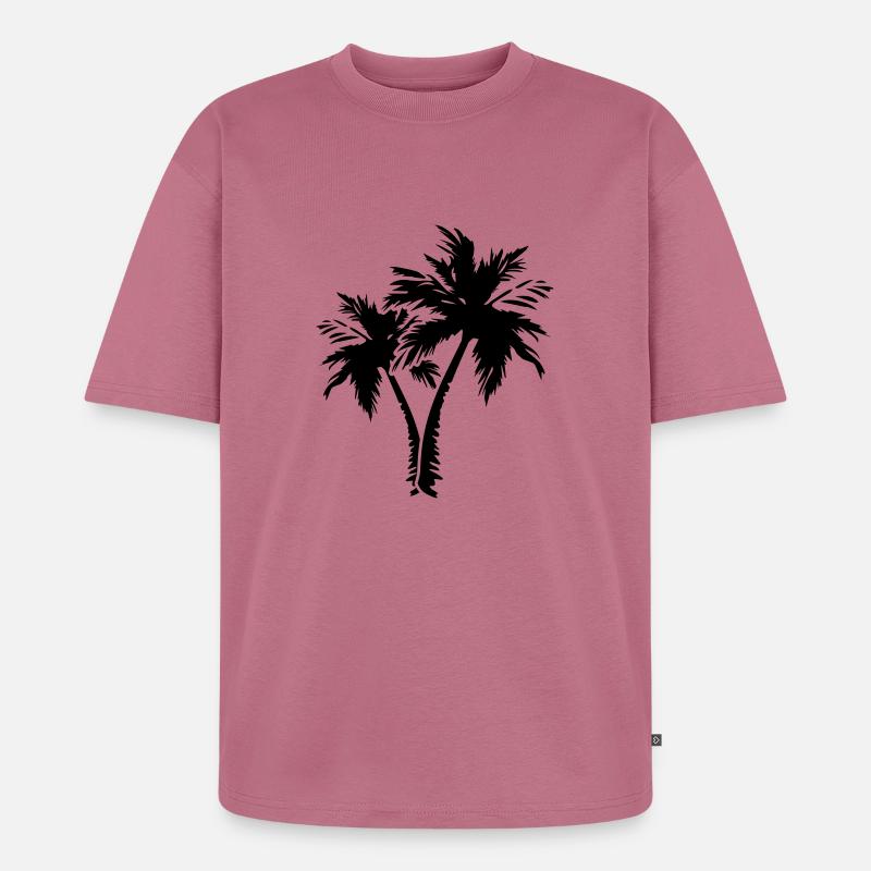 palm trees - Unisex Premium Oversized Bio T-Shirt - Mauve