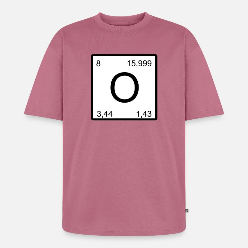 O Sauerstoff Zeichen im Minimalstil nerd - Unisex Premium Oversized Bio T-Shirt - Mauve