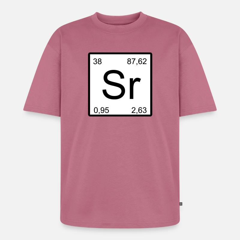 Strontium Sr Element Symbol Minimaldesign - Unisex Premium Oversized Bio T-Shirt - Mauve