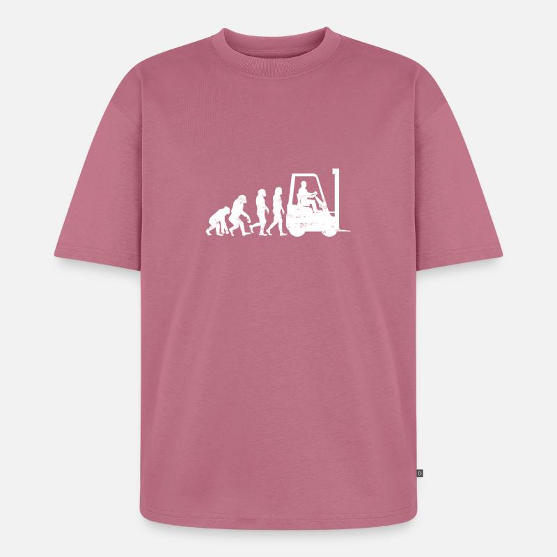 Staplerfahrer Evolution gabelstapler geschenk - Unisex Premium Oversized Bio T-Shirt - Mauve
