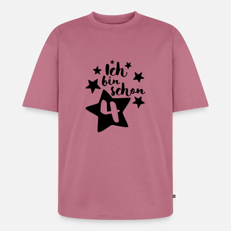 Ich bin schon Vier! - Unisex Premium Oversized Bio T-Shirt - Mauve